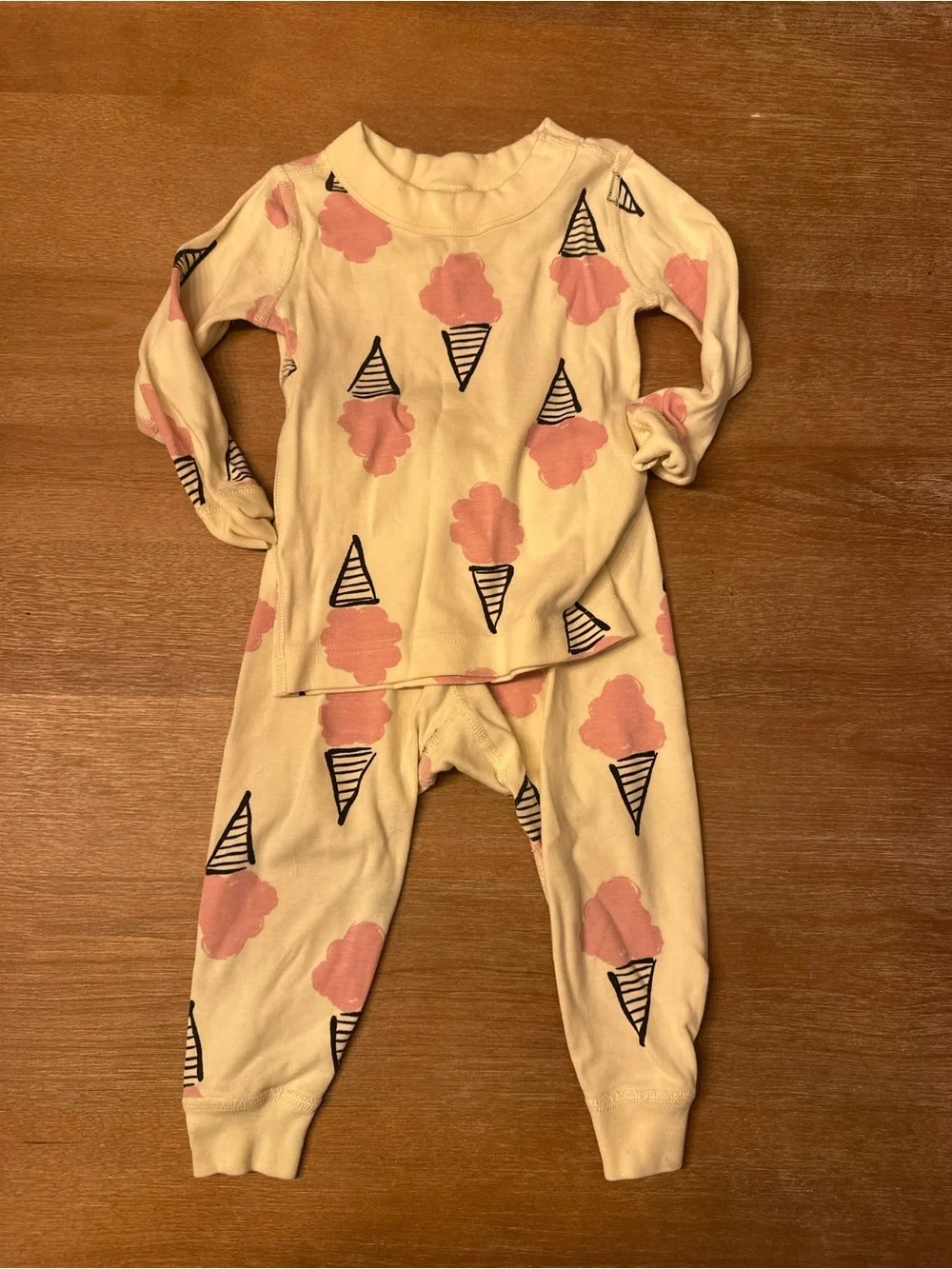 Kids Cotton Pajama Set pink ice cream cone